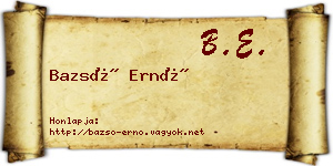 Bazsó Ernő névjegykártya